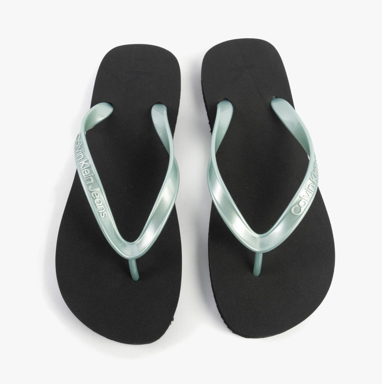 Calvin Klein BEACH SANDAL MONOLOG Womens Sandals Black/Cloud Blue