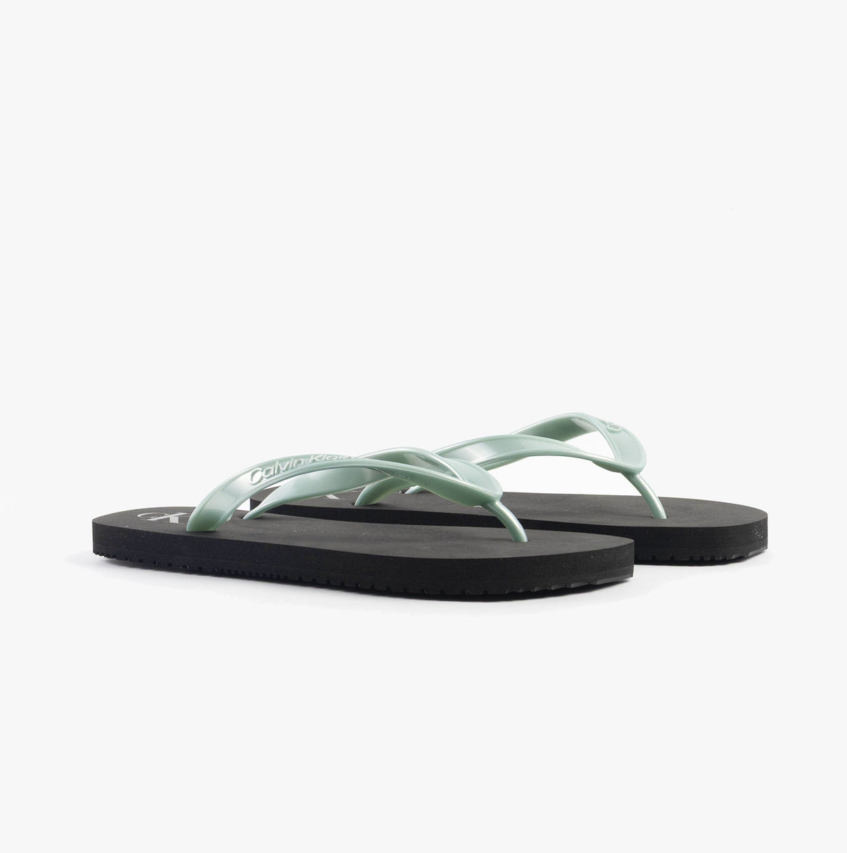 Calvin Klein BEACH SANDAL MONOLOG Womens Sandals Black/Cloud Blue