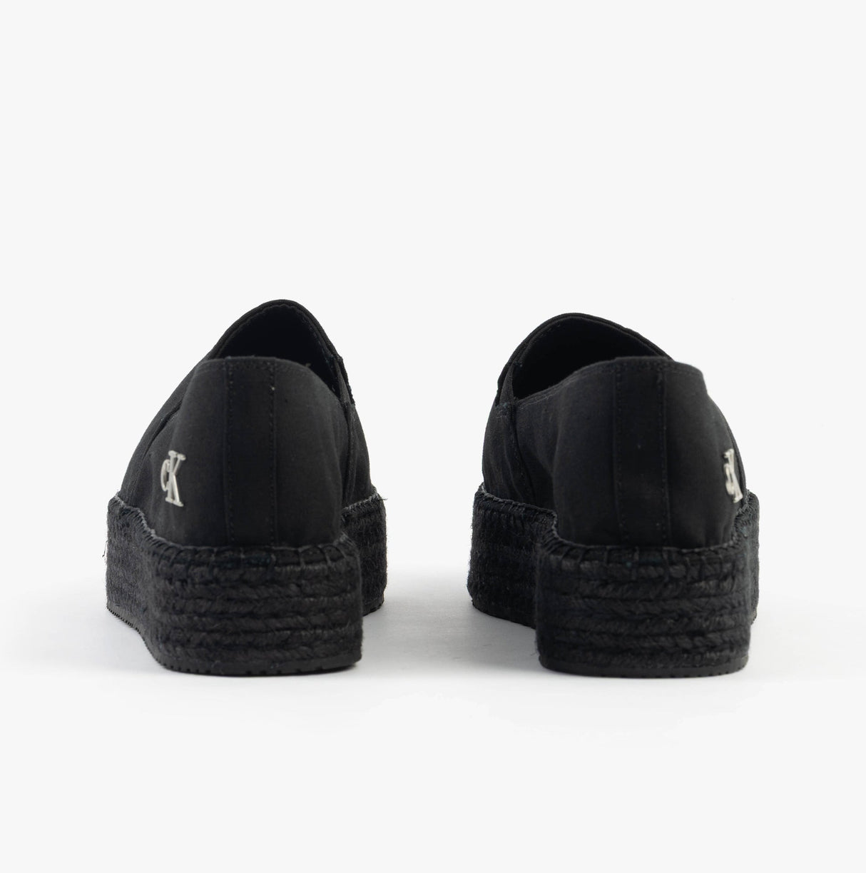Calvin Klein FLATFORM Espadrille Womens Canvas & Plimsolls Triple Black