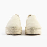 Calvin Klein FLATFORM Espadrille Womens Canvas Shoes Turtle Dove