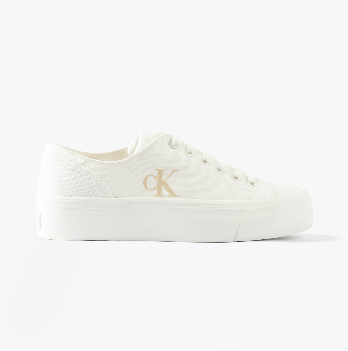 Calvin Klein VULC FLATFORM LOW Womens Trainers Triple Bright White