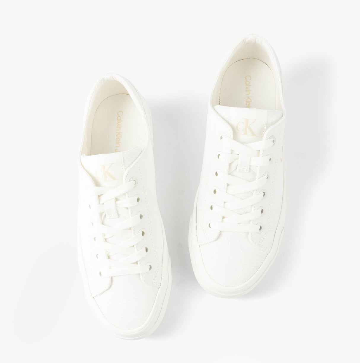 Calvin Klein VULC FLATFORM LOW Womens Trainers Triple Bright White
