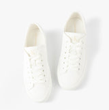Calvin Klein VULC FLATFORM LOW Womens Trainers Triple Bright White