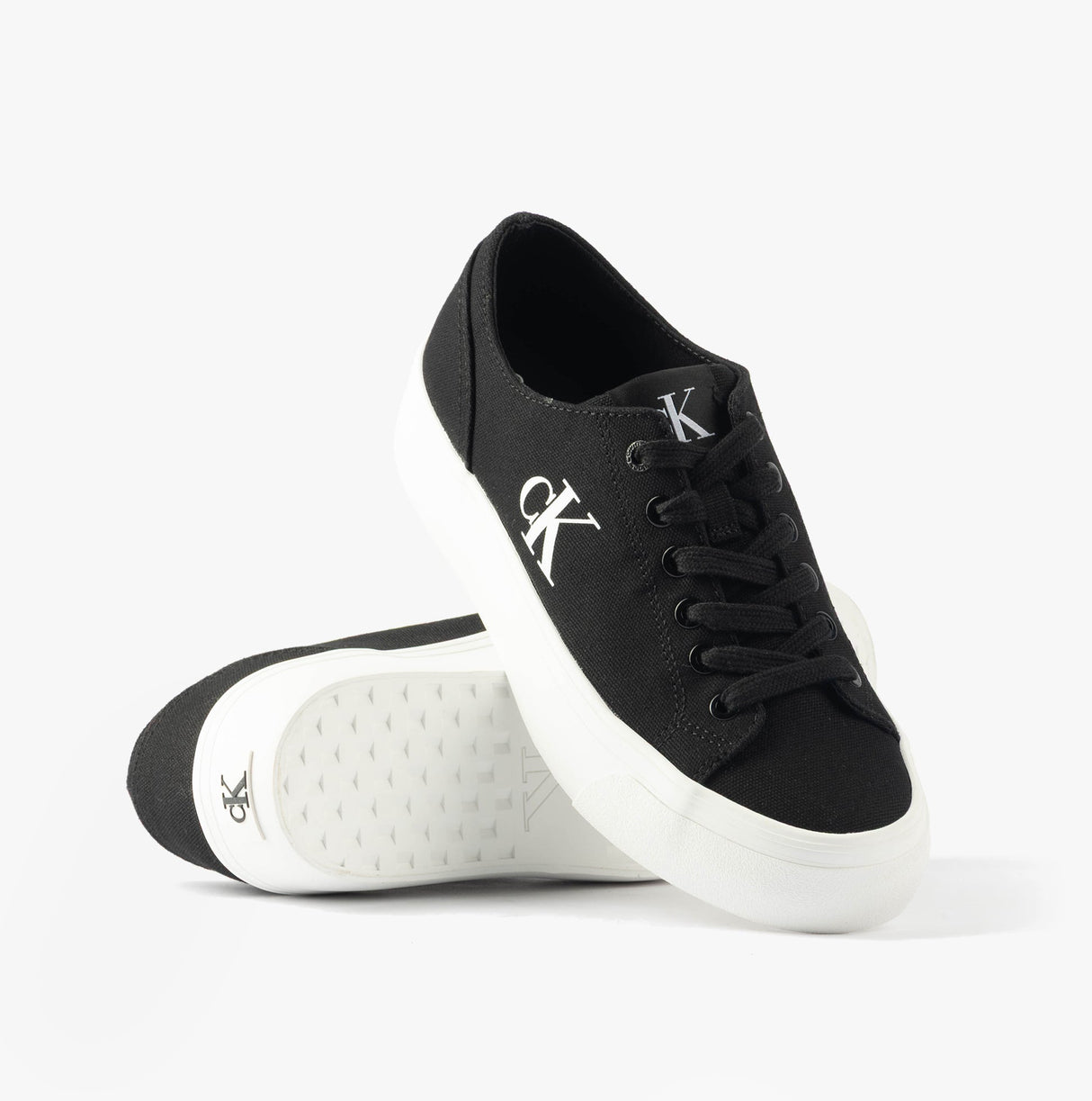 Calvin Klein VULC FLATFORM LOW Womens Trainers Black/Bright White