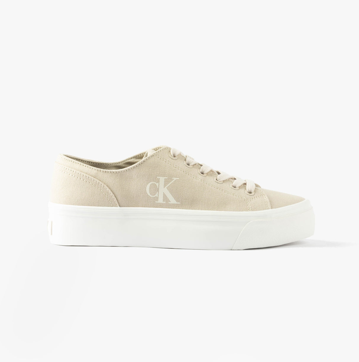 Calvin Klein VULC FLATFORM LOW Womens Trainers Eggshell/Creamy White