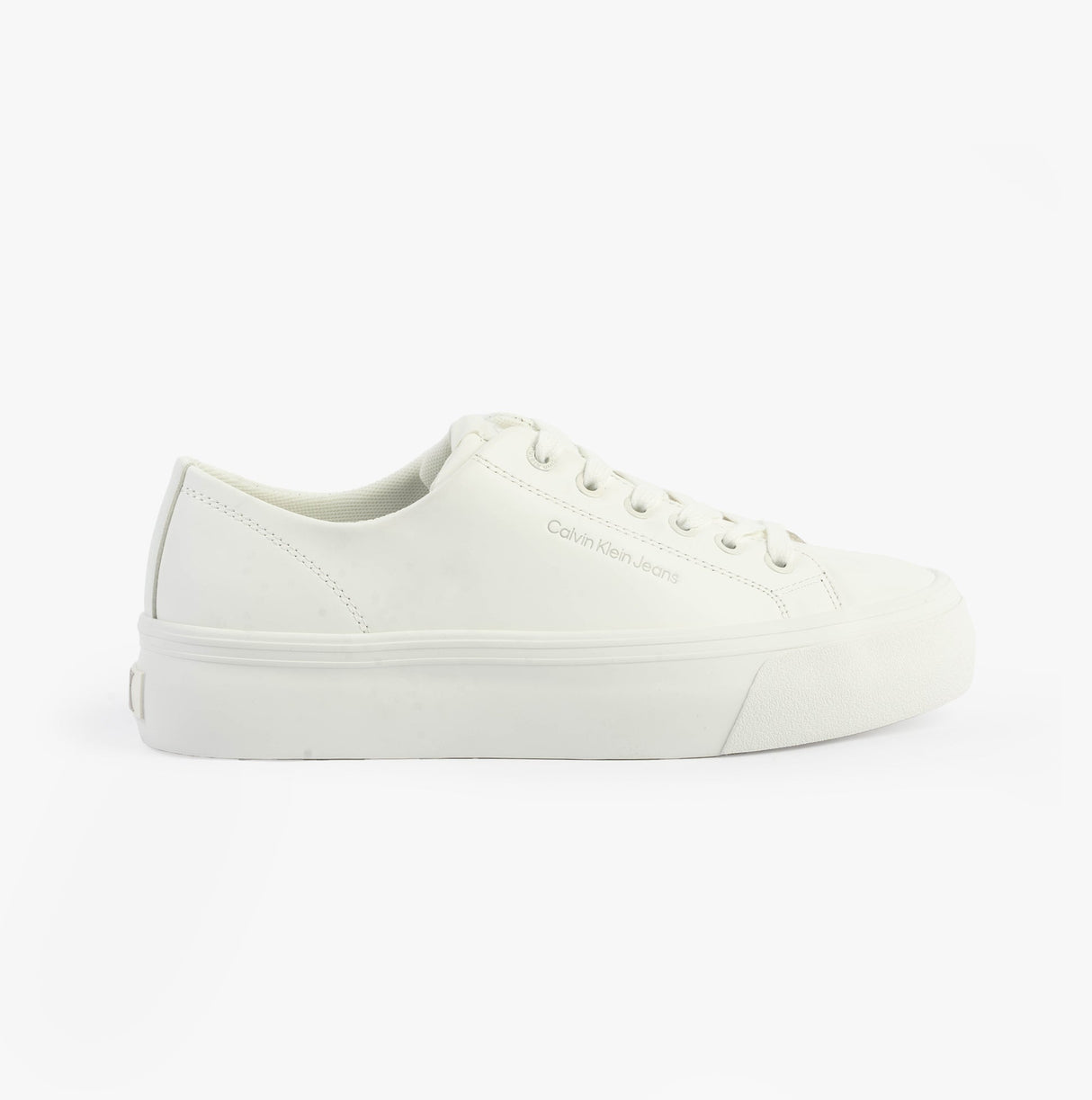 Calvin Klein VULC FLATFORM LOW Womens Trainers Triple Bright White