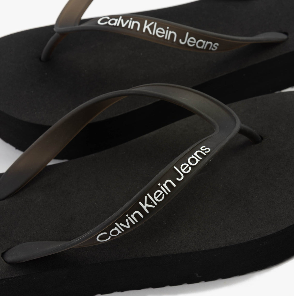 Calvin Klein BEACH SANDAL FLATFORM Womens Sandals Black/Bright White