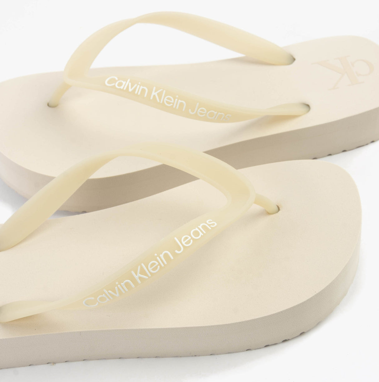 Calvin Klein BEACH SANDAL FLATFORM Womens Sandals Eggshell/Bright White