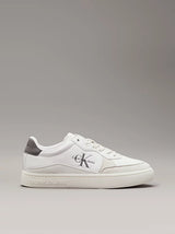 Calvin Klein CLASSIC CUP Mens Leather Trainers Bright White/Charcoal Grey