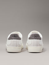Calvin Klein CLASSIC CUP Mens Leather Trainers Bright White/Charcoal Grey
