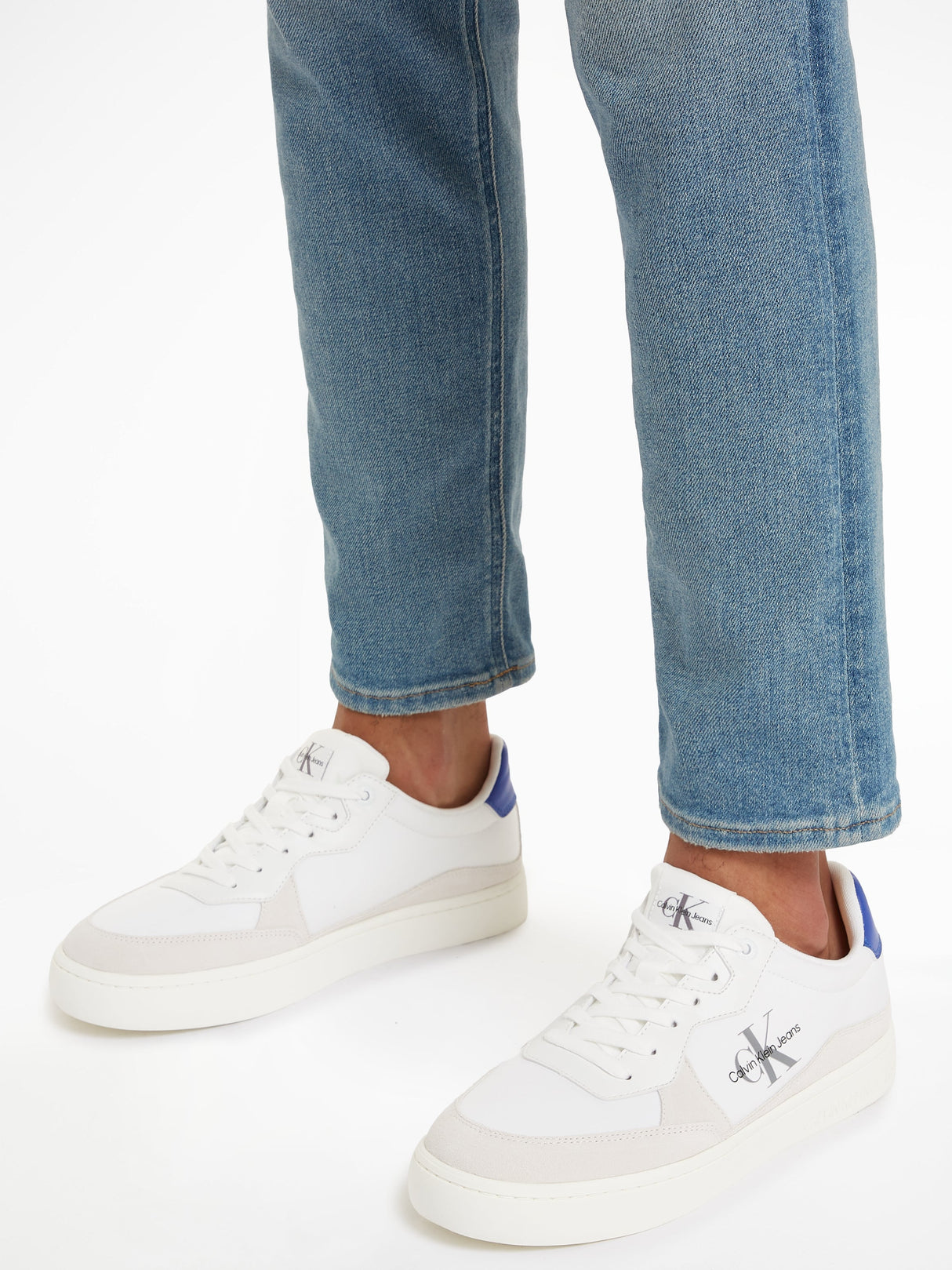 Calvin Klein CLASSIC CUPSOLE Mens Trainers Bright White/Sapphire Blue