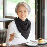 Premium Neckerchief Style Adult Dribble Bib - Waterproof & Discreet - Large - Charcoal Black