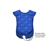 Junior Tabard style bib - Blue bubbles pattern