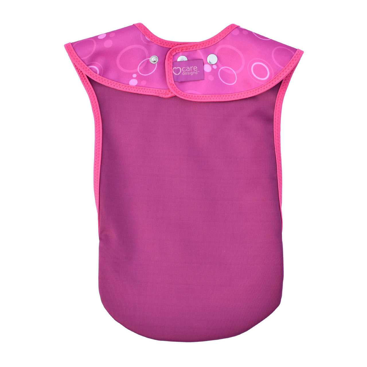 Junior Tabard Style Bib - Pink bubbles pattern