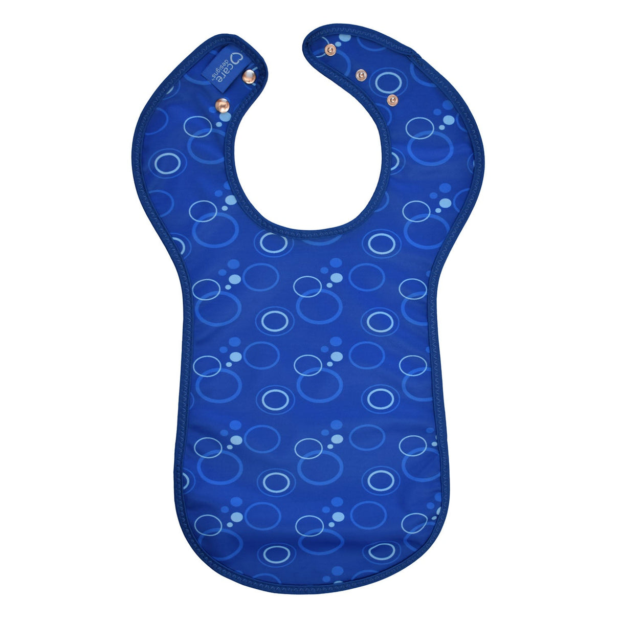 Junior Tabard style bib - Blue bubbles pattern