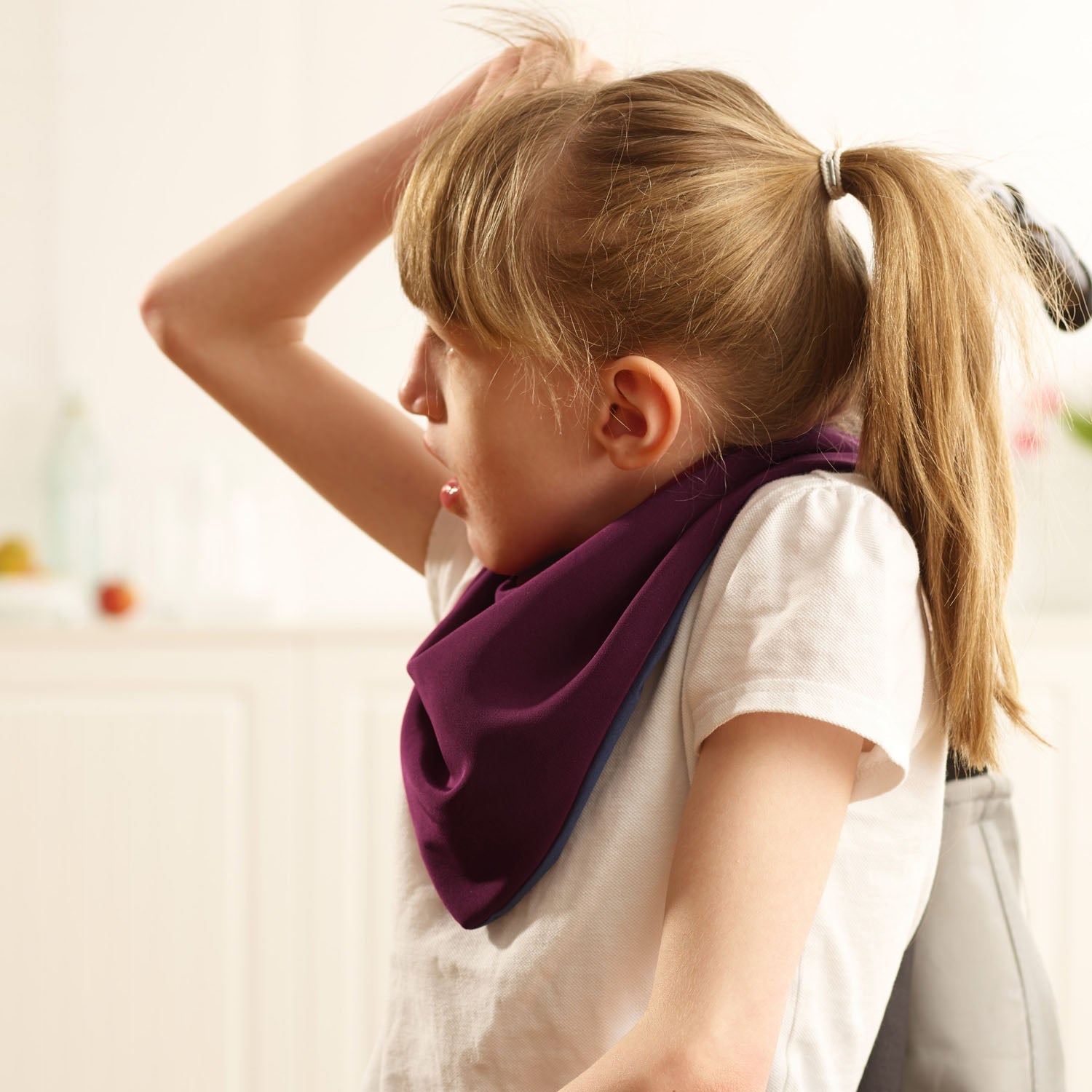 Premium Neckerchief Style Adult Dribble Bib - Waterproof & Discreet - Medium - Aubergine