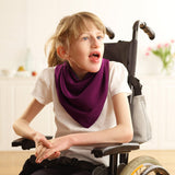 Premium Neckerchief Style Adult Dribble Bib - Waterproof & Discreet - Medium - Aubergine