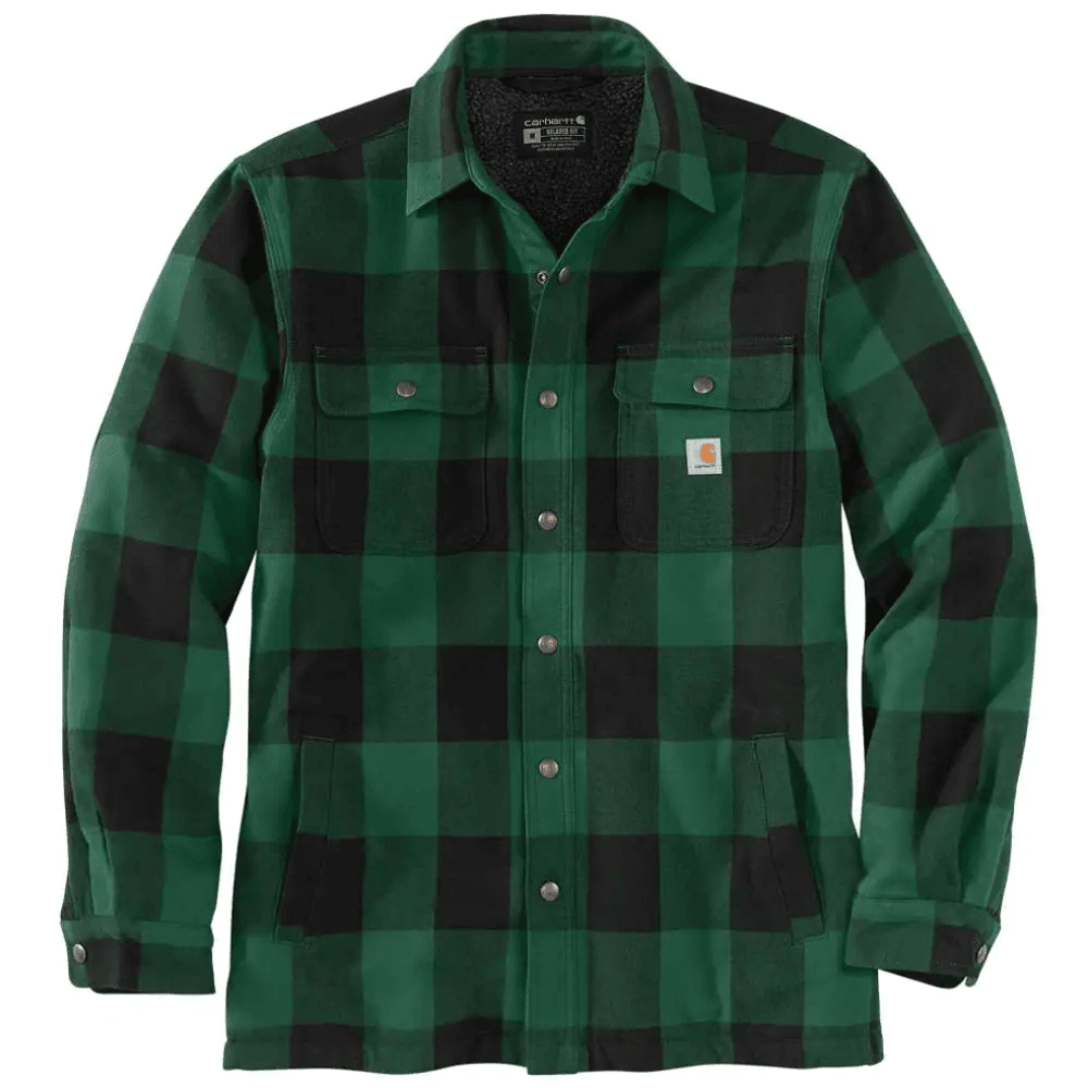 Carhartt 104911 Relaxed Fit Heavyweight Flannel Sherpa Lined Shirt Jac