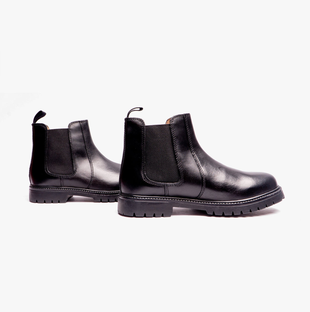 Roamers B525A Unisex Kids Leather Chelsea Boots Black