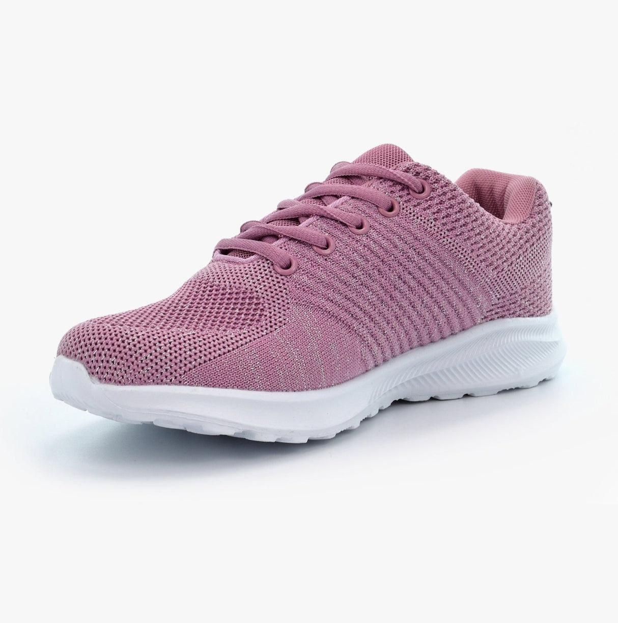 Cipriata LEONA Womens Sparkle Lace Up Trainers Rose Pink