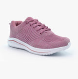 Cipriata LEONA Womens Sparkle Lace Up Trainers Rose Pink