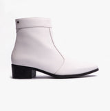 Club Cubano  CAESAR Mens Cuban Heel Boots White