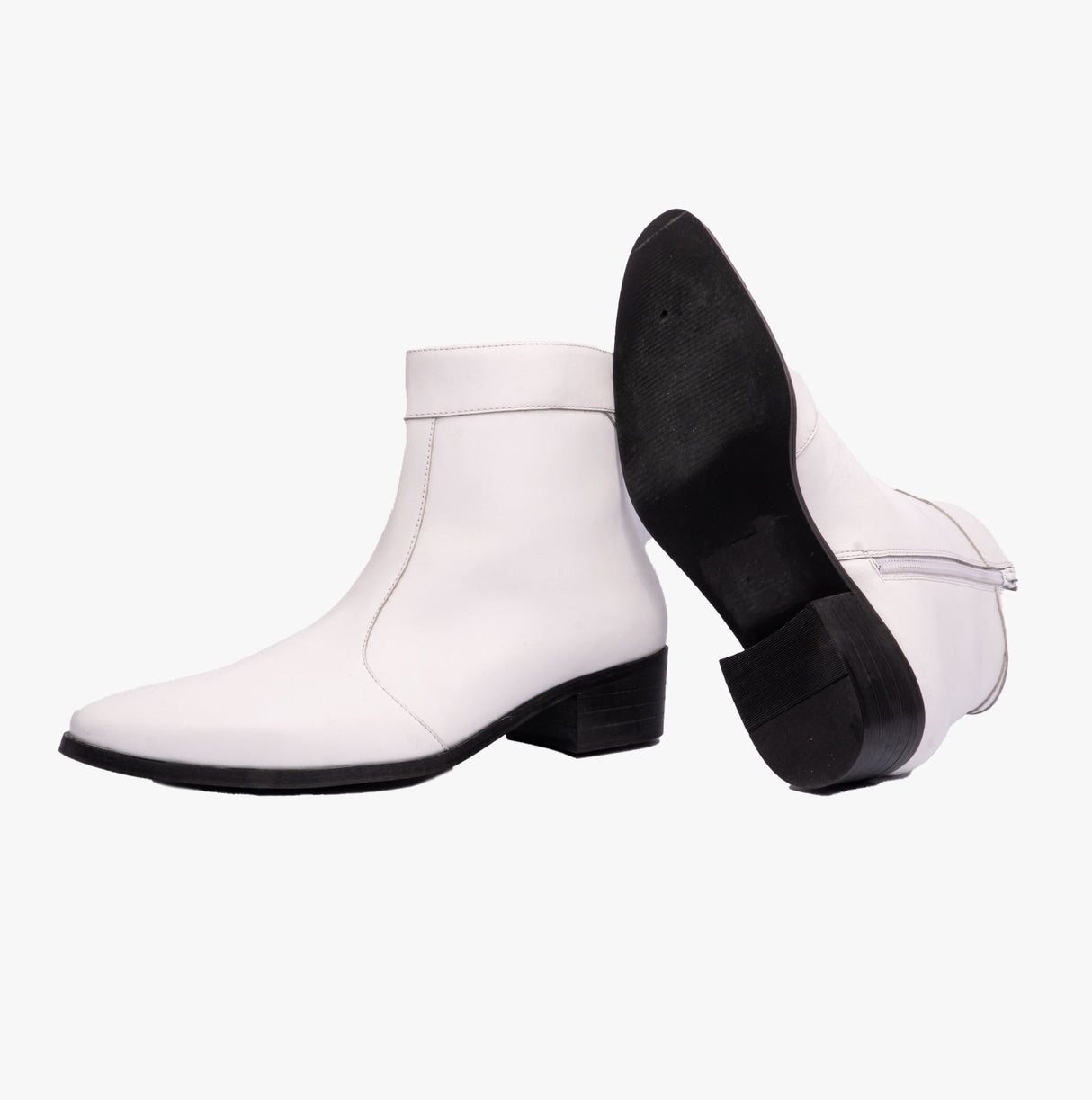 Club Cubano  CAESAR Mens Cuban Heel Boots White