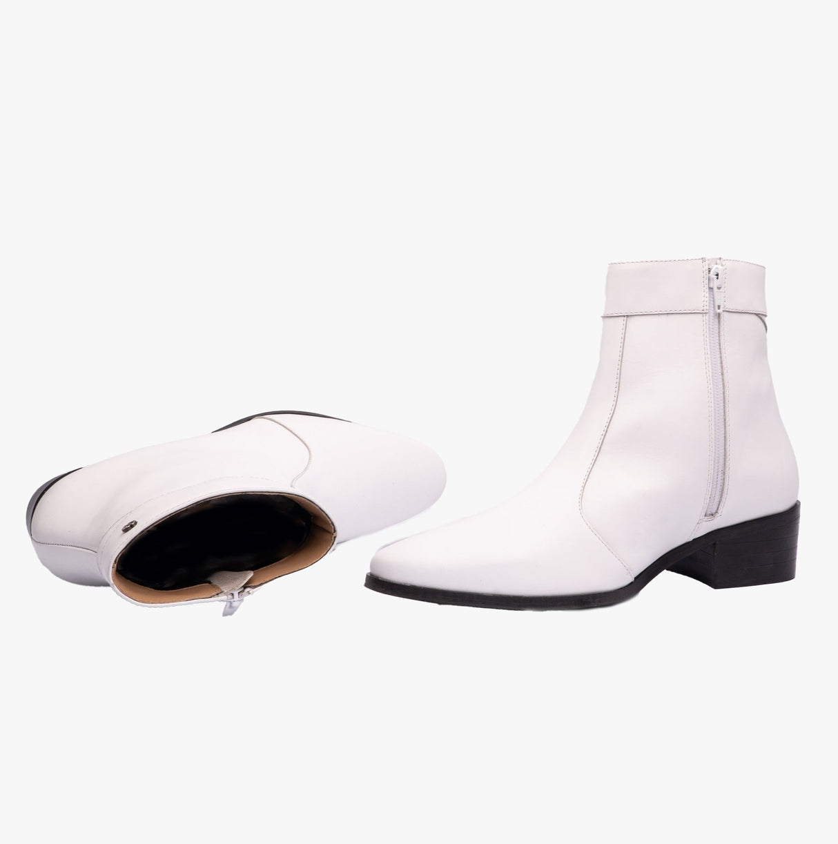 Club Cubano  CAESAR Mens Cuban Heel Boots White