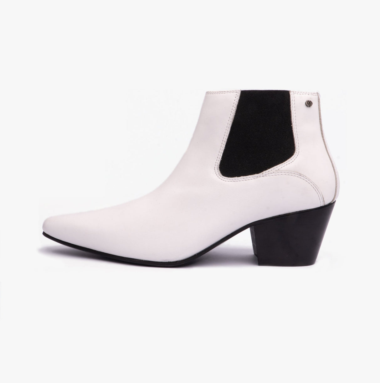 Club Cubano McCARTNEY Mens Cuban Heel Boots White Leather