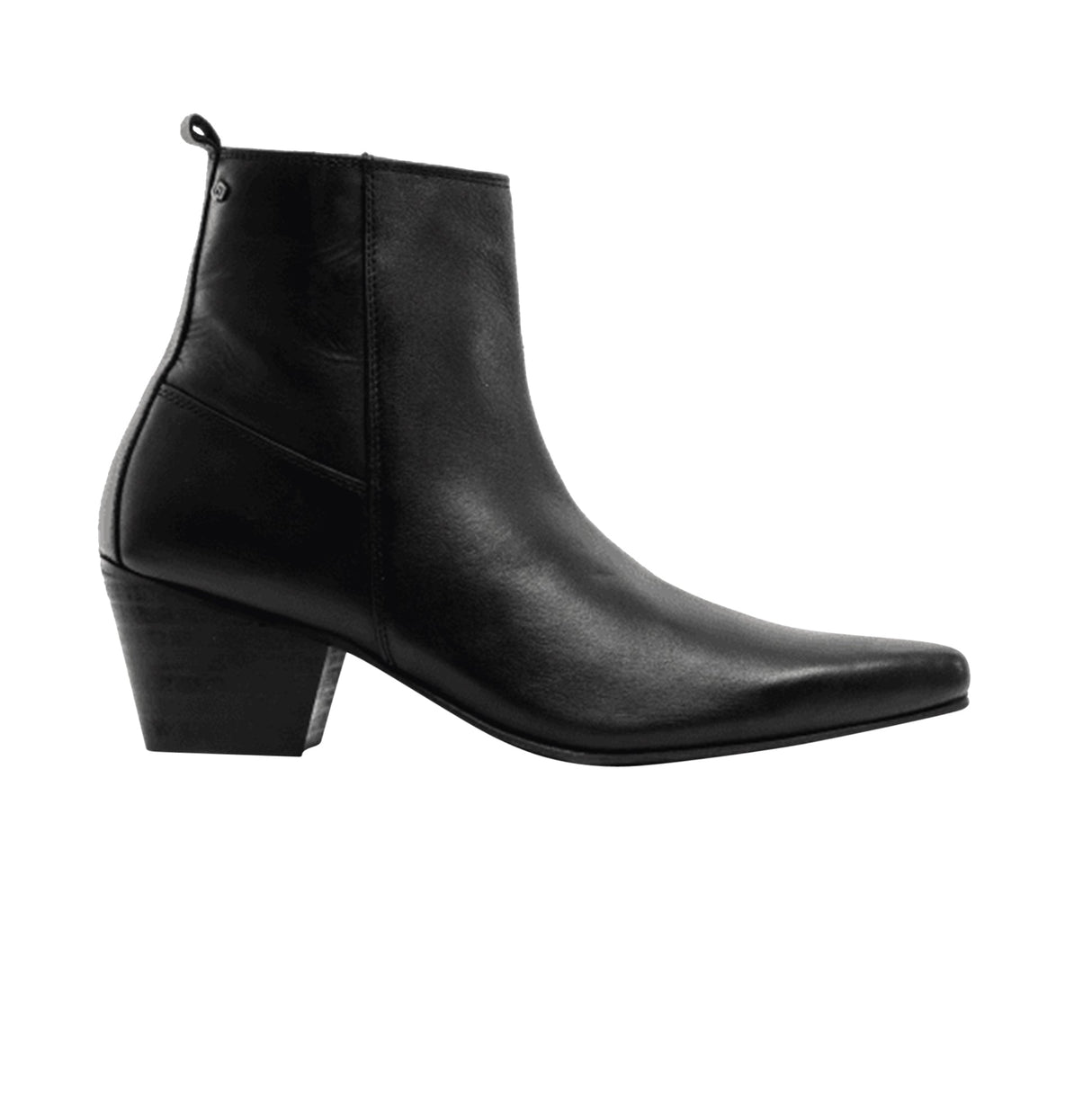 Club Cubano LENNON Mens Leather Winklepicker Cuban Heel Boots Black