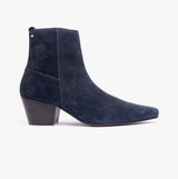 Club Cubano LENNON Mens Cuban Heel Boots Navy Suede