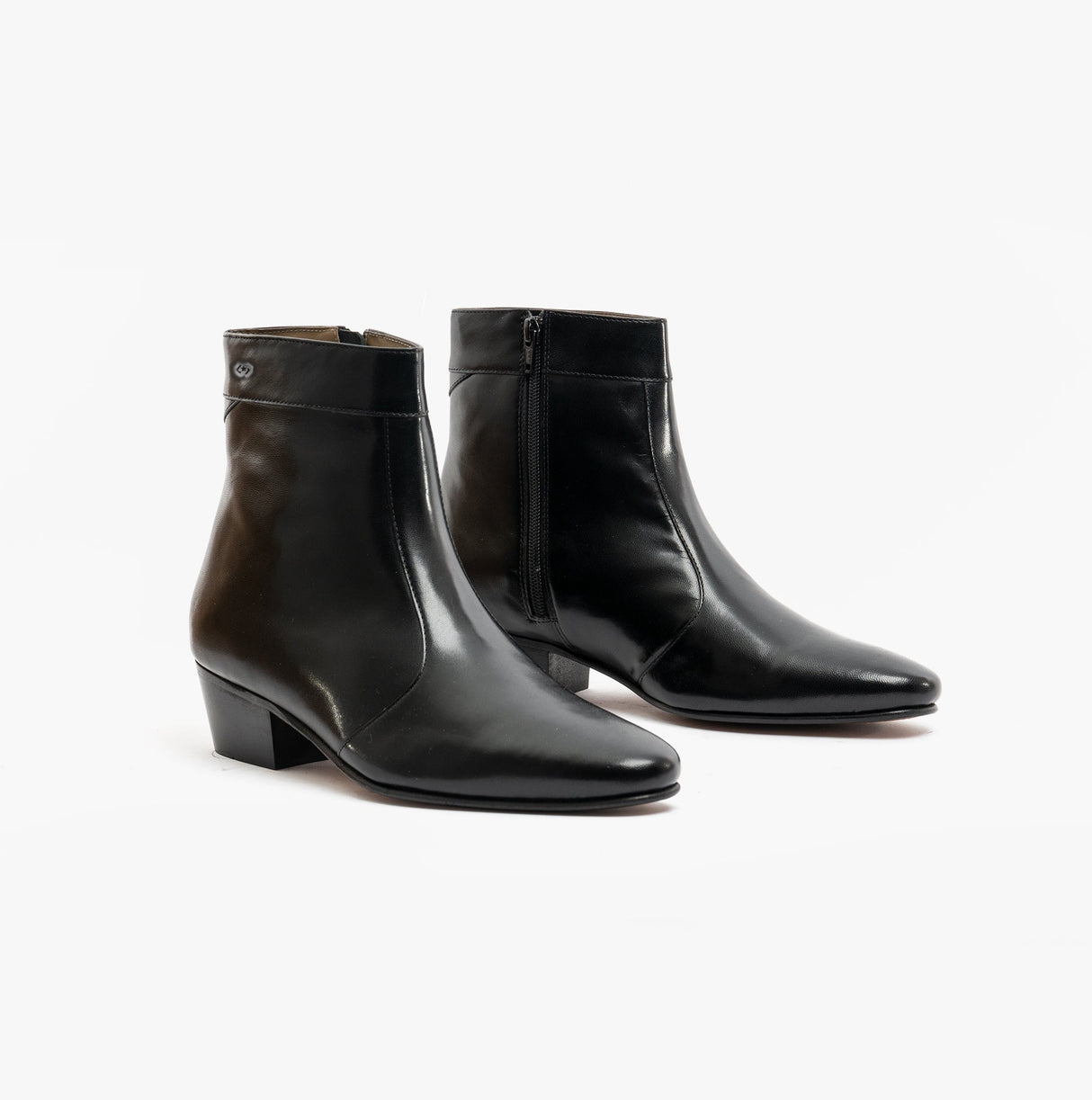 Club Cubano CAESAR Mens Leather Cuban Heel Boots Black