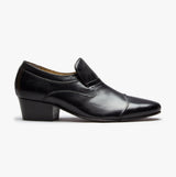 Club Cubano CARLUCCIO Mens Leather Cuban Heel Shoes Black