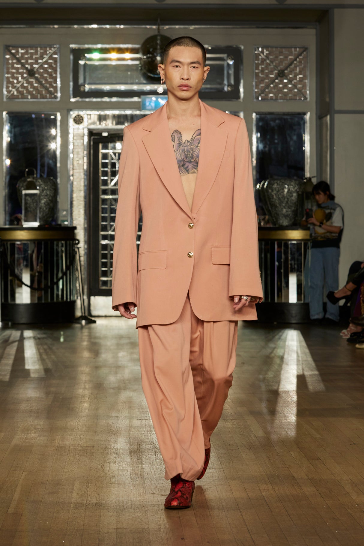 Club Cubano ROMARIO Mens Leather Cuban Heel Boots Python Red