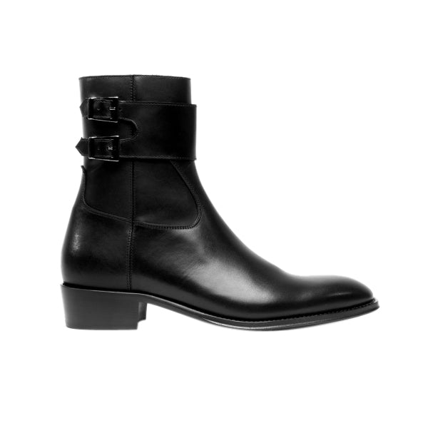 Club Cubano ANFIBIO Mens Leather Cuban Heel Boots Black