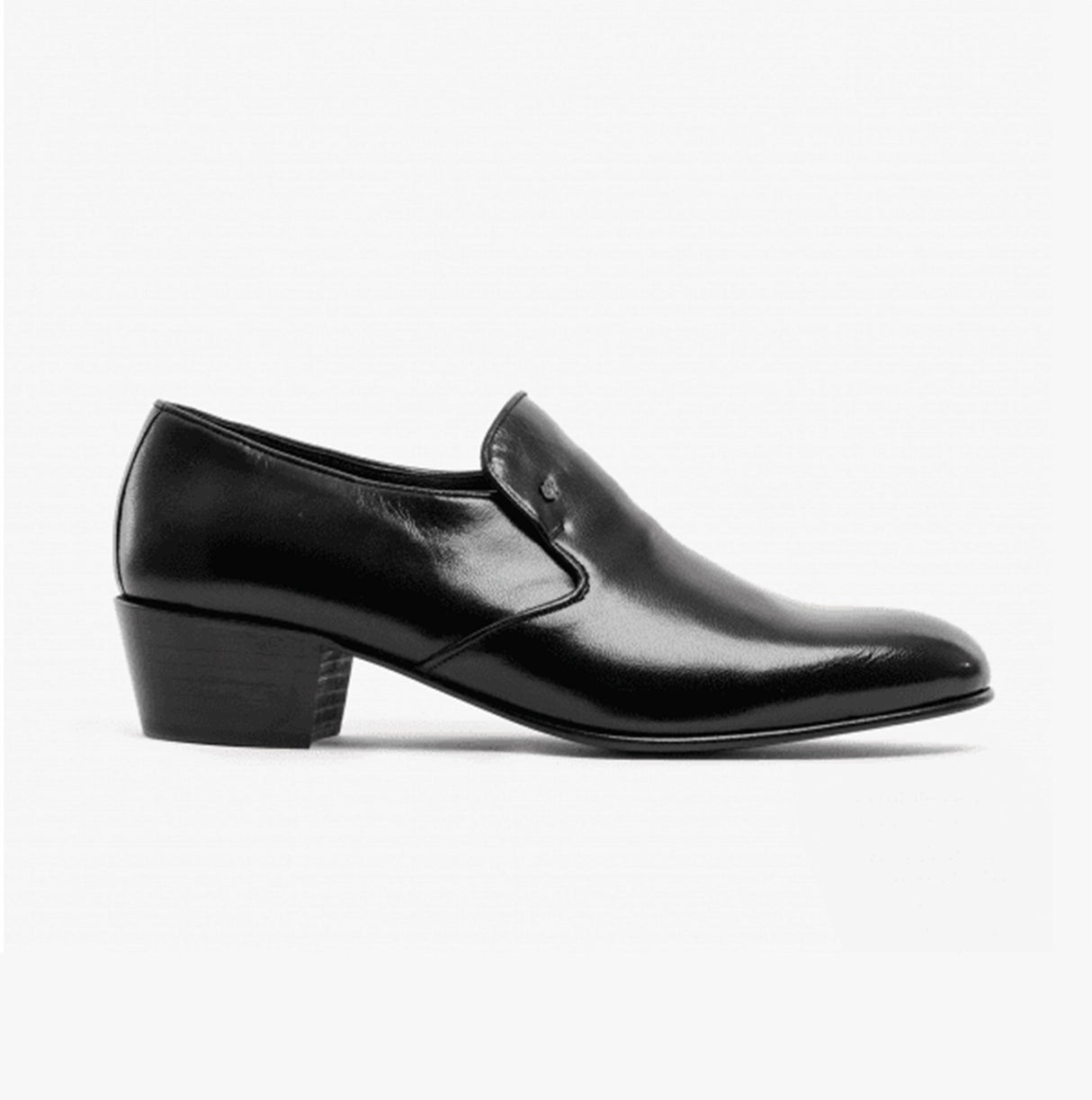 Club Cubano BILBAO Mens Soft Leather Plain Cuban Heel Shoes Black