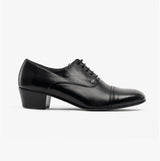 Club Cubano CORDOBA Mens Soft Leather Lace-Up Cuban Heel Oxford Shoes Black