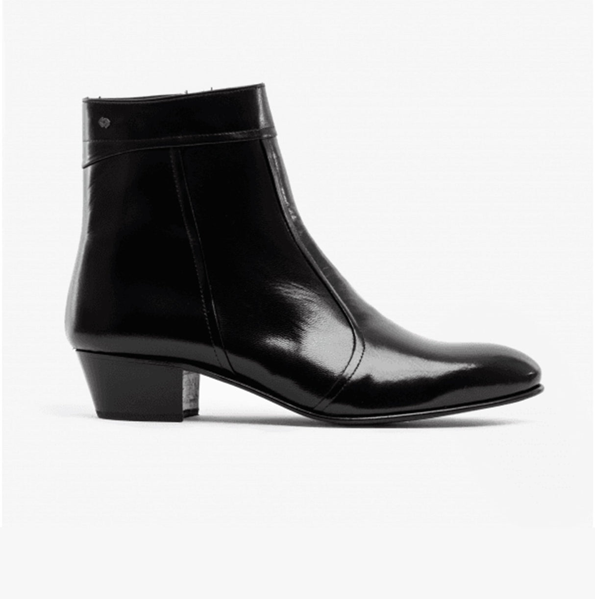 Club Cubano EMMANUEL Mens Smooth Leather Cuban Heel Boots Black