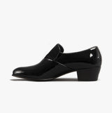 Club Cubano PABLO Mens Patent Leather Cuban Heel Shoes Black