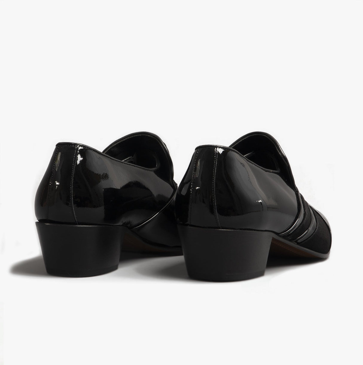 Club Cubano PABLO Mens Patent Leather Cuban Heel Shoes Black