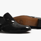 Club Cubano PABLO Mens Patent Leather Cuban Heel Shoes Black