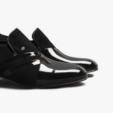 Club Cubano PABLO Mens Patent Leather Cuban Heel Shoes Black