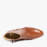 Club Cubano EMMANUEL Mens Smooth Leather Cuban Heel Boots Cognac