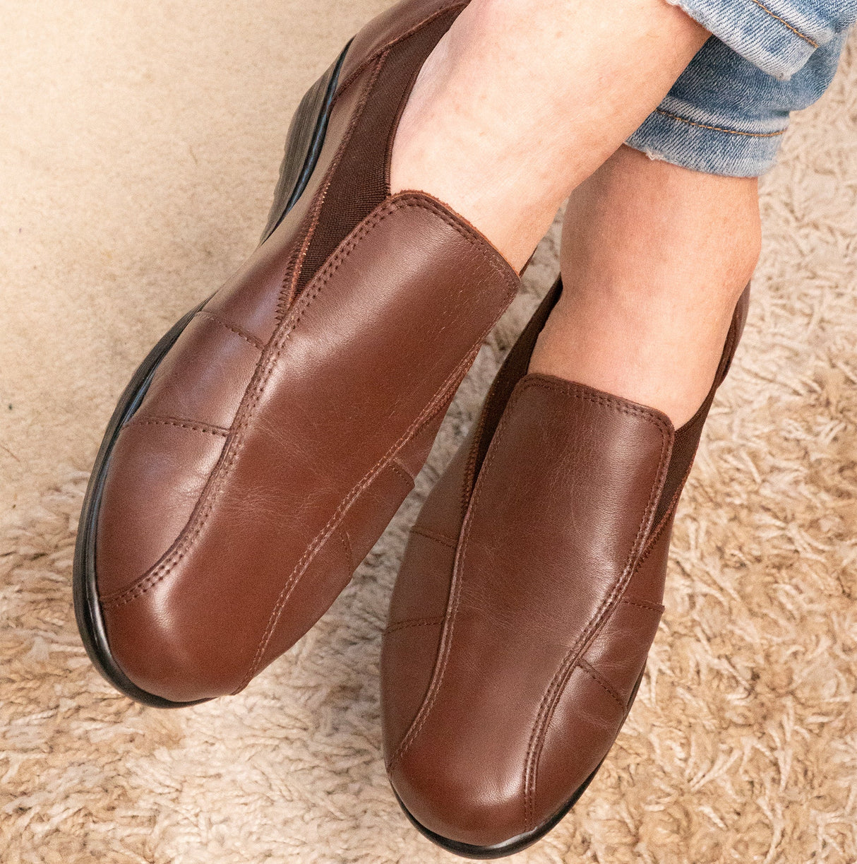 Comfortology JULIET Womens Leather Shoes Cognac