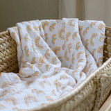 Cotton Muslin Baby Blanket - Rainbow or Woodland