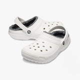 Crocs 203591-10M CLASSIC LINED Unisex Clogs White/Grey