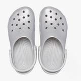 Crocs 205942-0IC CLASSIC GLITTER LINED Womens Clogs Silver Glitter
