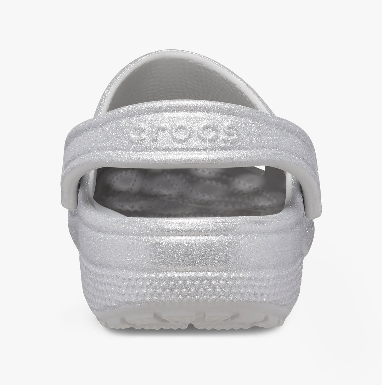 Crocs 205942-0IC CLASSIC GLITTER LINED Womens Clogs Silver Glitter
