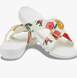 Crocs 206434-97E SERENA PRINTED CROSSBAND Womens Sandals Floral/White