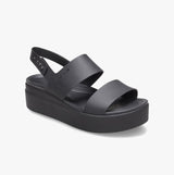 Crocs 206453-060 BROOKLYN LOW WEDGE Womens Sandals Black